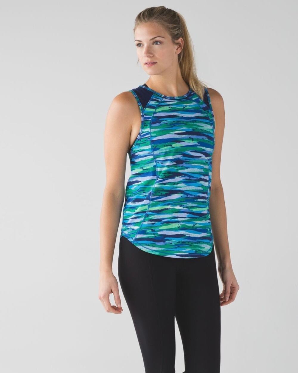Lululemon Sculpt Tank Seven Wonders Multi Print Hero Blue Size 6